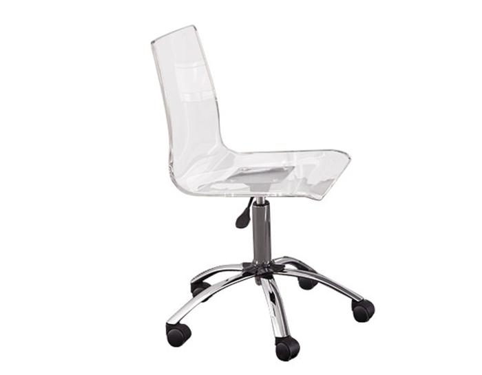 Arthur Adjustable Swivel Chair, Clear - DFW