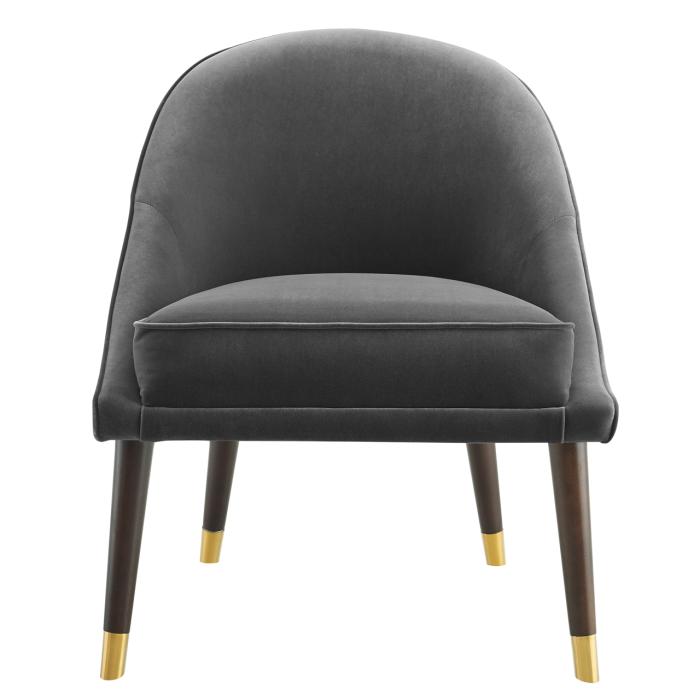 Avalon Velvet Accent Chair – Charcoal