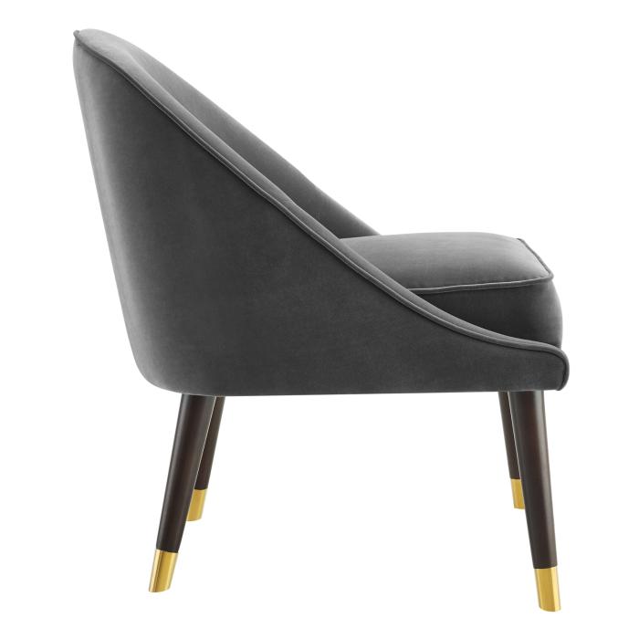 Avalon Velvet Accent Chair - Charcoal - DFW