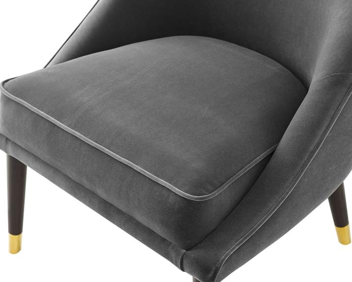 Avalon Velvet Accent Chair - Charcoal - DFW