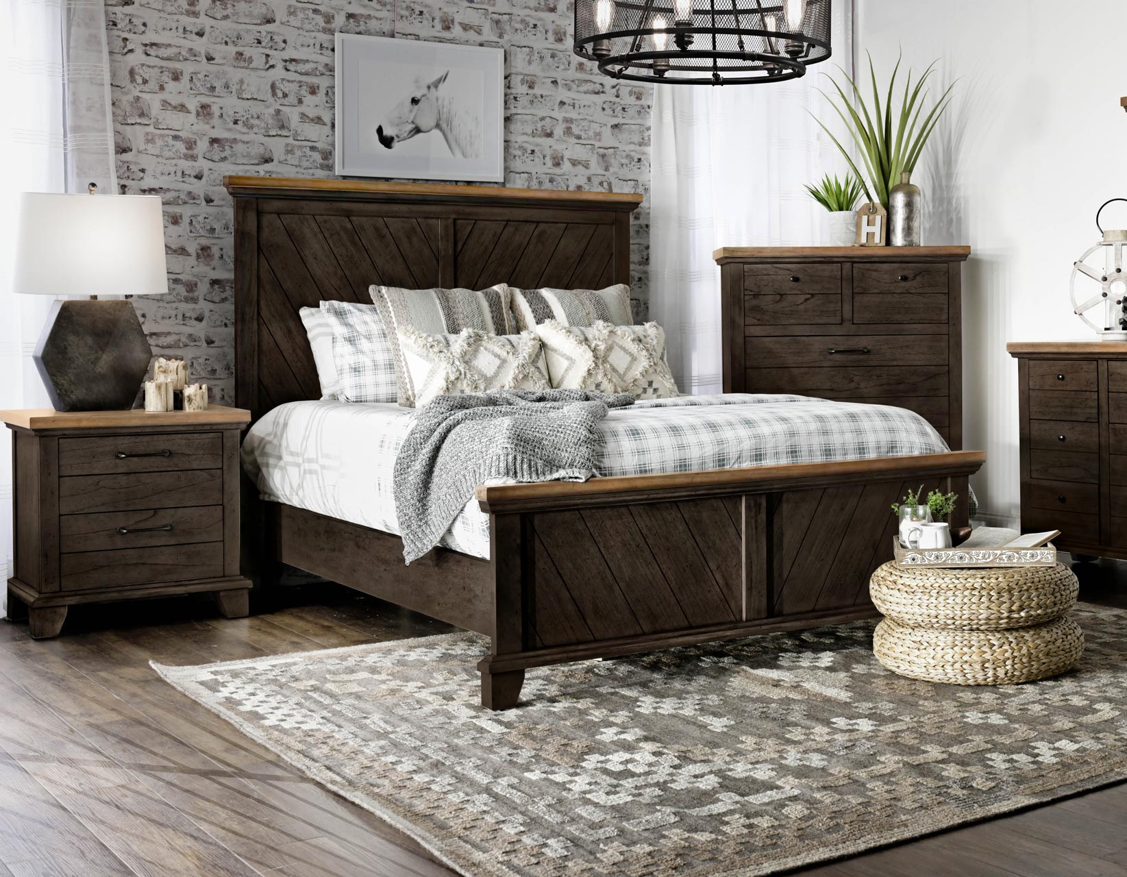 Bedroom set mansion woodlands oak usa made