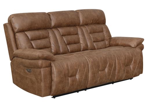 Brock Dual-Power Reclining Sofa, Cinnamon - DFW