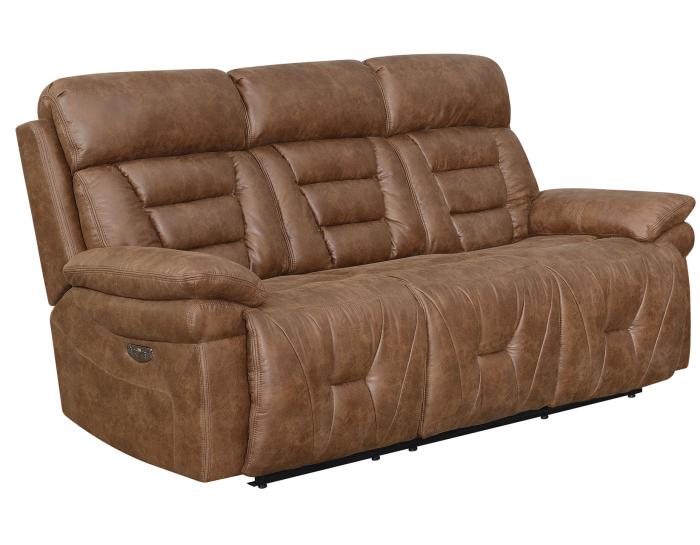 Brock Dual-Power Reclining Sofa, Cinnamon