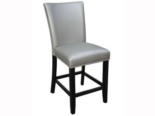 Camila 24" Counter Stool, Silver Leatherette - DFW