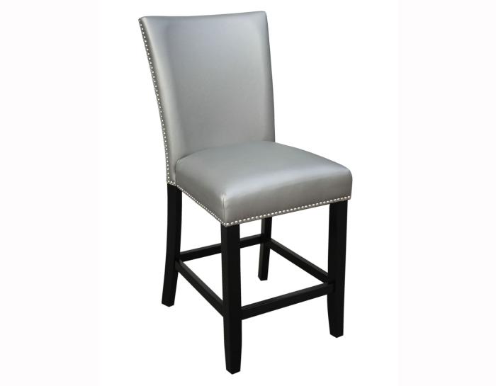 Camila 24" Counter Stool, Silver Leatherette - DFW