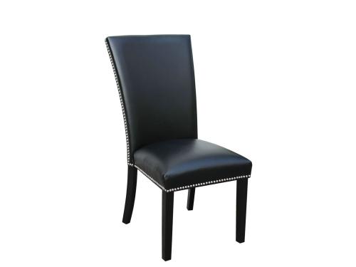 Camila Black PU Side Chair w/Nailheads - DFW