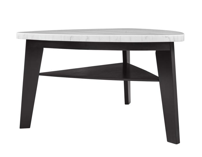 Carrara 60-inch Triangular Marble Top Counter Table - DFW