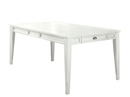 Cayla  64-80 inch Table w/16" Leaf, White - DFW