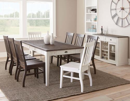 Cayla 9 Piece Two-Tone(Table & Eight Side Chairs)