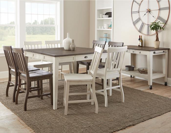 Cayla 7 Piece Counter Dining Set(Table & 6 Chairs) - DFW