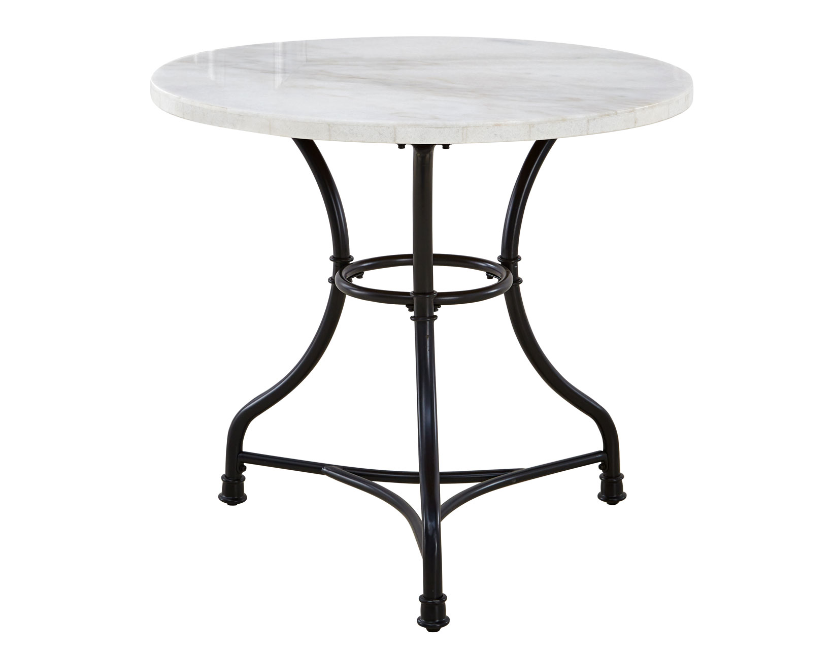 Claire 34 inch Round White Marble Top Bistro Table - DFW