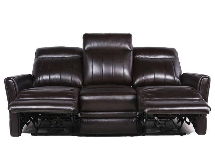 Coachella Leather Dual-Power Reclining Sofa - Brown - DFW