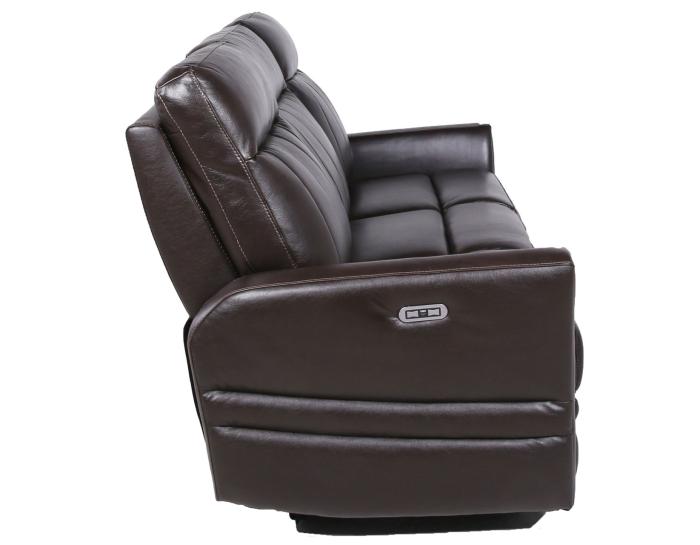 Coachella Leather Dual-Power Reclining Sofa - Brown - DFW
