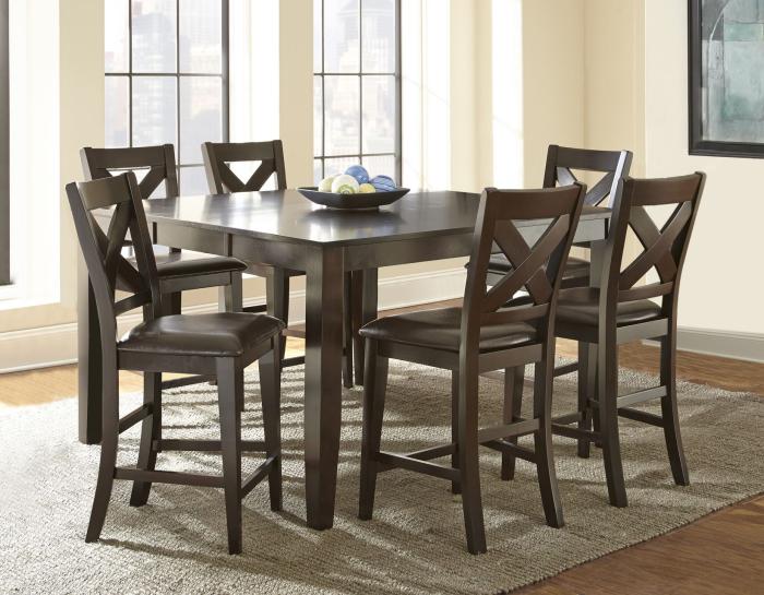 Crosspointe 7 Piece Counter Set(Counter Table & 6 Counter Chairs) - DFW