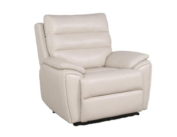 Duval Dual-Power Leather Recliner, Ivory - DFW