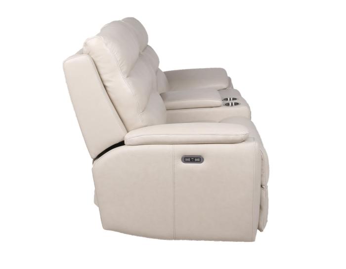 Duval Dual Power Reclining Console Loveseat, Ivory - DFW