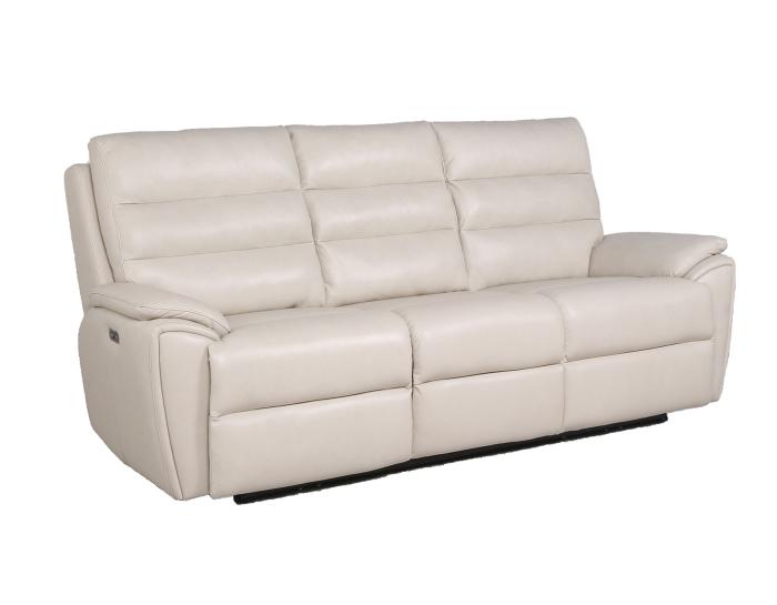 Duval Leather Dual-Power Reclining Sofa, Ivory - DFW