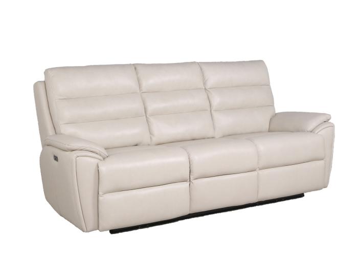 Duval Ivory 3-Piece Dual-Power Leather Reclining Set(Sofa, Loveseat & Chair)