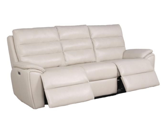 Duval Leather Dual-Power Reclining Sofa, Ivory - DFW