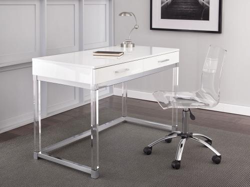 Everett 2-Piece Acrylic Desk Set(Desk & Desk Chair) - DFW