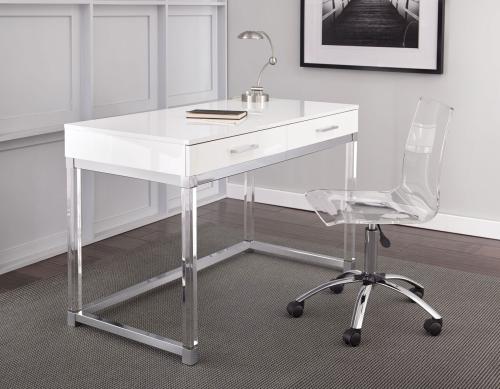 Everett 2-Piece Acrylic Desk Set<br>(Desk & Desk Chair)