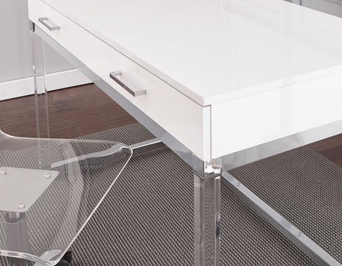 Everett 2-Piece Acrylic Desk Set<br>(Desk & Desk Chair)