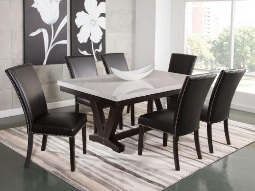 Finley 7 Piece Marble Top Dining(Table & 6 Side Chairs) - DFW