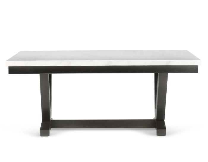 Finley 72 inch White Marble Top Dining Table