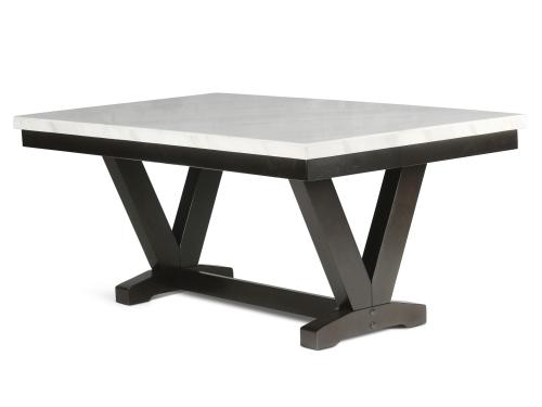 Finley 72 inch White Marble Top Dining Table - DFW