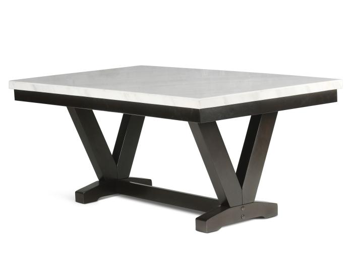 Finley 72 inch White Marble Top Dining Table - DFW