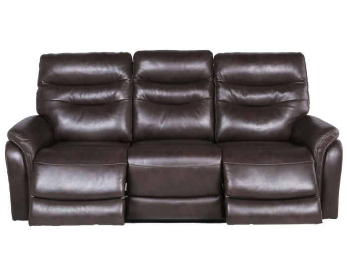 Fortuna Leather Dual Power Reclining Sofa, Coffee