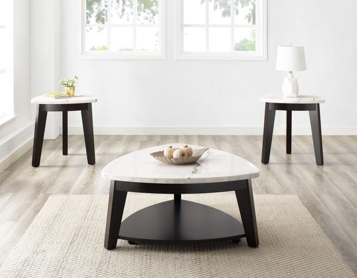 Francis 3-Pack Marble Top Set(Cocktail & 2 End Tables) Dallas Furniture