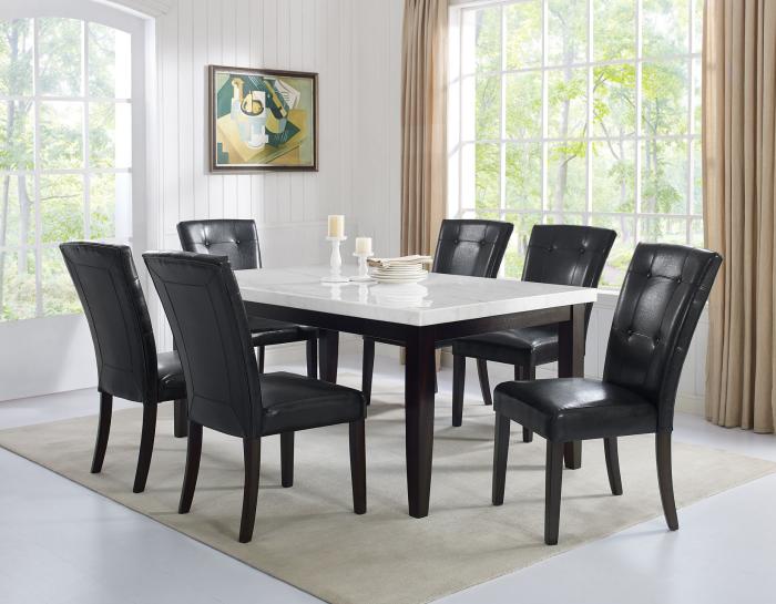 Francis 7 Piece 70-inch Marble Top Dining Set - DFW
