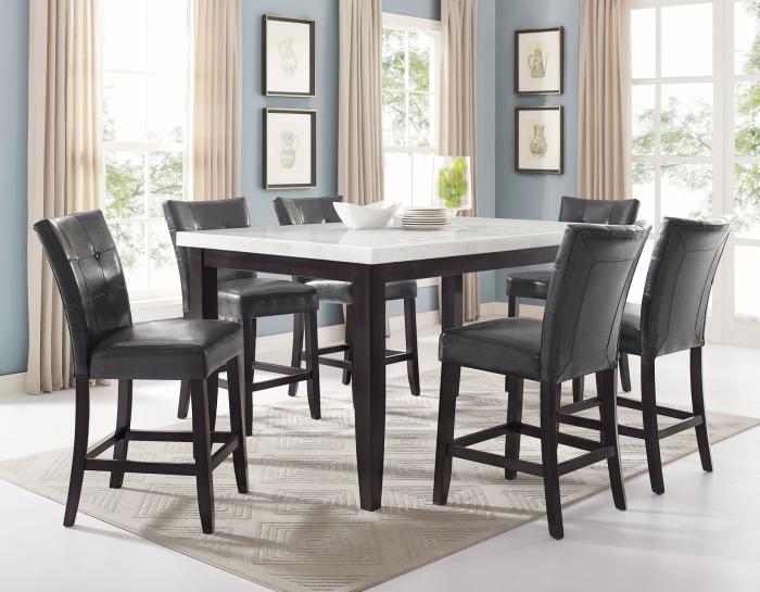 Francis 7 Piece 70-inch Marble Top Dining Set - DFW