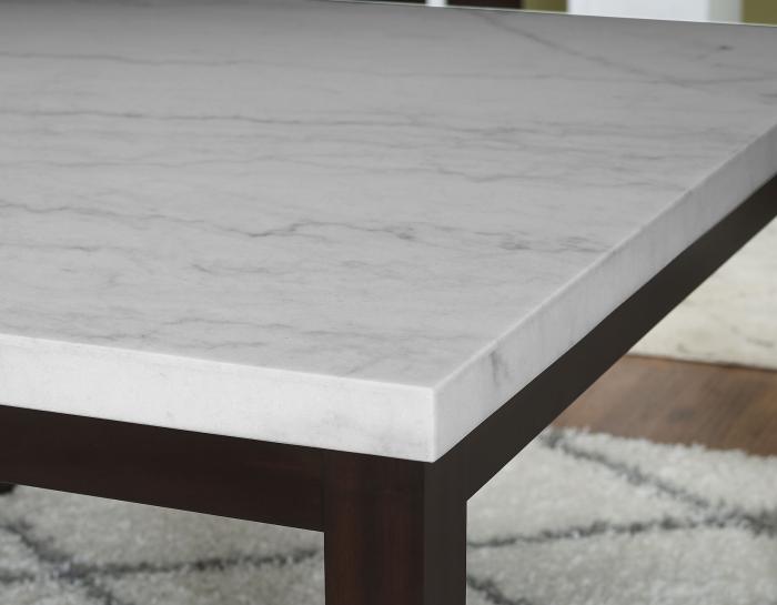 Francis 54 inch Square White Marble Table Top - DFW