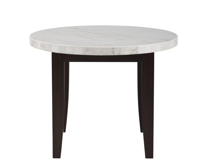 Francis 40 inch Round White Marble Top Dining Table