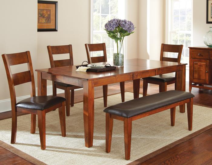 Mango 6 Piece Set(Table, Bench & 4 Side Chairs)