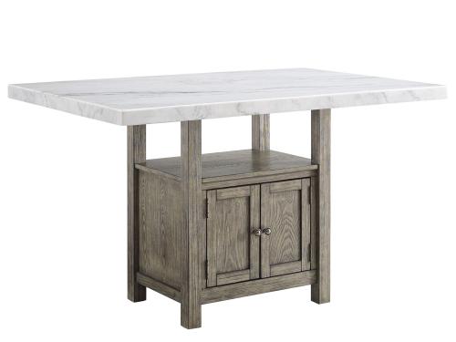 Grayson 60-inch White Marble Counter Storage Table - DFW