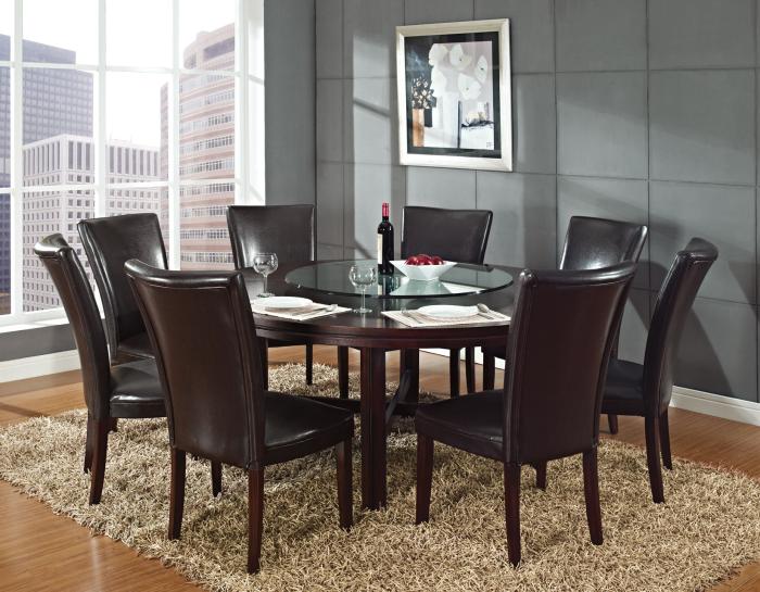 Hartford 72 inch table 7 Piece Set, Brown Chairs - DFW