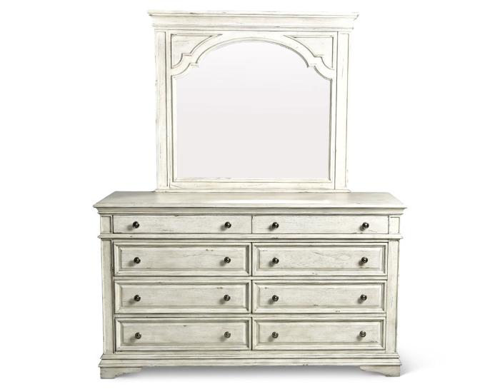 Highland Park Dresser/Mirror, Cathedral White - DFW