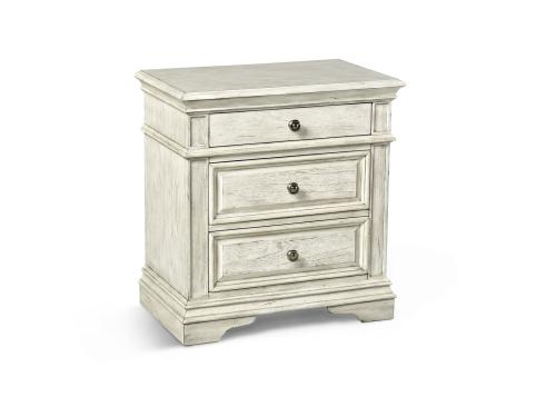 Highland Park Nightstand, Cathedral White - DFW