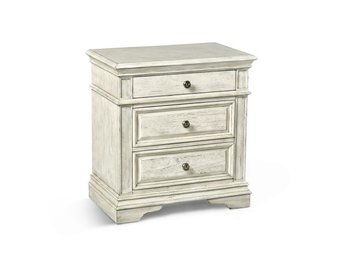 Highland Park Nightstand, Cathedral White - DFW