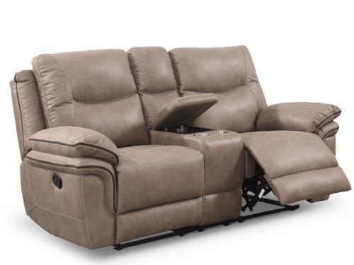 Isabella Manual Reclining Console Loveseat, Sand - DFW