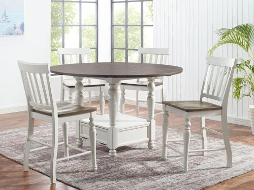 Joanna 5 Piece Drop-leaf Counter Set(Counter Table & 4 Counter Chairs) - DFW