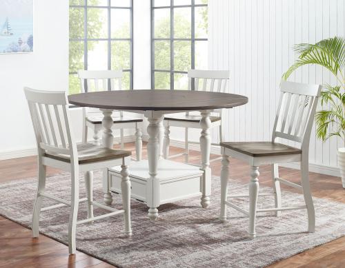 Joanna 5 Piece Drop-leaf Counter Set(Counter Table & 4 Counter Chairs)
