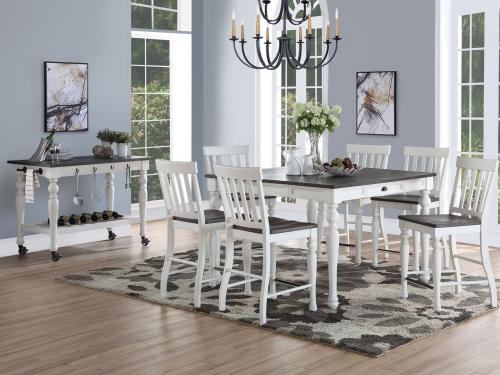 Joanna 7 Piece Counter Set(Counter Table & 6 Counter Chairs) - DFW