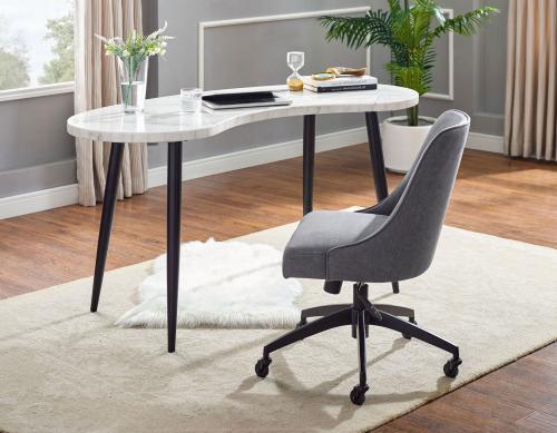 Kinsley 2-Piece Marble Top Desk Set<br>(Marble Top Desk & Desk Chair)