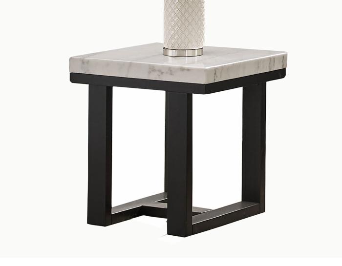 Lucca White Marble Top End Table