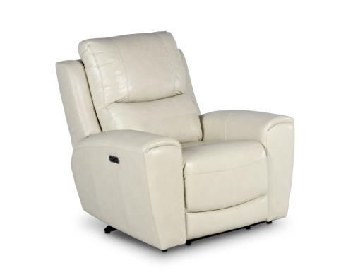 Laurel Dual -Power Leather Recliner, Ivory