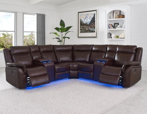 Levin Cocoa 3-Piece Power Reclining Sectional
